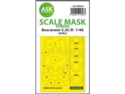 1/48 Buccaneer S.2C/D one-sided mask self-adhesive, pre-cutted for Airfix