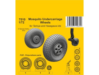 1/72 Mosquito Undercarriage Wheels for Tamiya and Hasegawa kits
