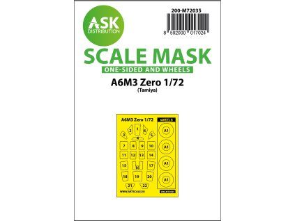 1/72 A6M3 Zero one-sided painting mask for Tamiya