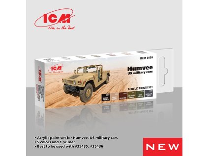 ICM Humvee. US military cars - acrylic paint set 
6 bottles ? 12 ml