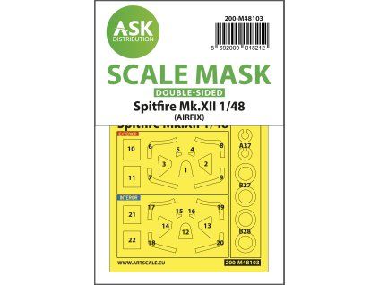 1/48 Spitfire Mk.XII double-sided mask self-adhesive, pre-cutted for Airfix
