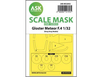 1/32 Gloster Meteor F.4 one-sided mask for HK Models