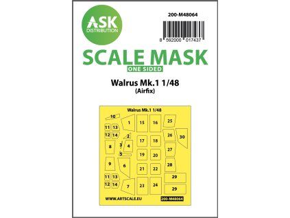 1/48 Walrus Mk.1 one-sided mask for Airfix
