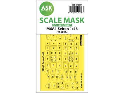 1/48 M6A1 Seiran double-sided mask self-adhesive pre-cutted for Tamiya