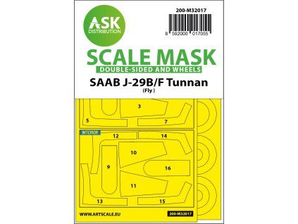 1/32 SAAB J-29B/F double-sided express masks for Fly