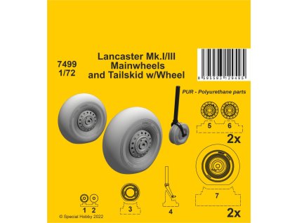 1/72 Lancaster Mk.I/III Mainwheels and Tailwheel w/Leg