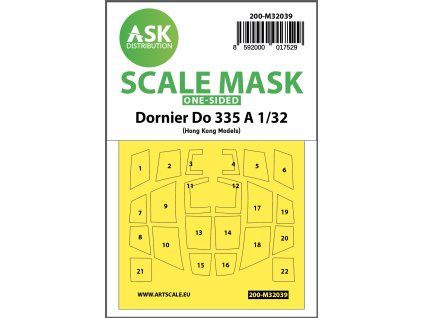 1/32 Dornier Do 335A one-sided mask for HK Models