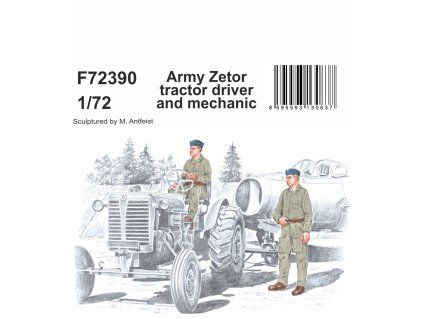 1/72 Army Zetor tractor driver and mechanic
