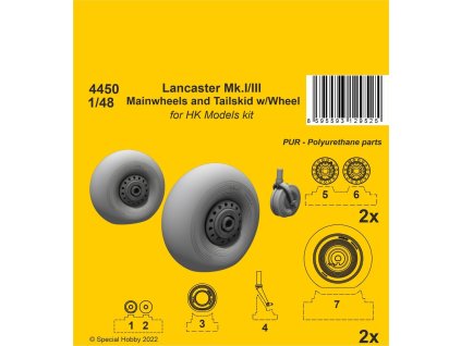 1/48 Lancaster Mk.I/III Mainwheels and Tailwheel w/Leg