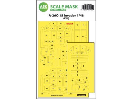 1/48 A-26C-15 Invader double-sided mask self-adhesive pre-cutted for ICM