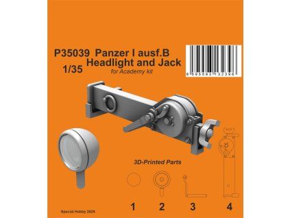 1/35 Panzer I ausf.B Headlight and Jack / for Academy kit