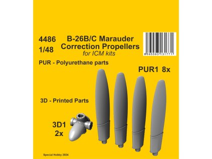 1/48 B-26B/C Marauder Correction Propellers /  for ICM kit