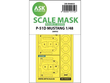 1/48 P-51D Mustang double-sided mask for Airfix