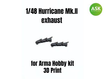 1/48 Hurricane Mk.II exhaust for Arma Hobby kit