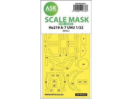 1/32 Heinkel He 2019A-7 UHU one-sided express masks for Revell