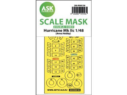 1/48 Hawker Hurricane Mk.II double-sided express mask for Arma Hobby