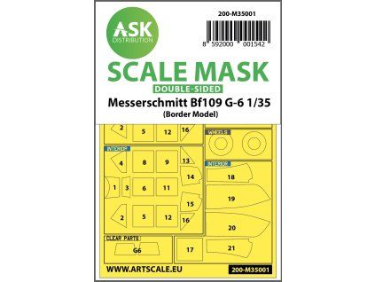 1/35 Messerschmitt Bf 109G-6 double-sided painting mask for Border Model