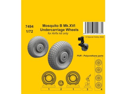 1/72 Mosquito B Mk.XVI Undercarriage Wheels / Airfix kit only