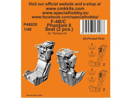 1/48 F-4B Phantom Seat (2 pcs.) for Tamiya kit