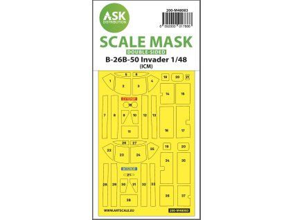 1/48 B-26B-50 Invader double-sided mask self-adhesive pre-cutted for ICM