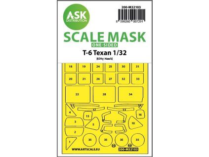 1/32 T-6 Texan one-sided express fit mask for Kitty Hawk