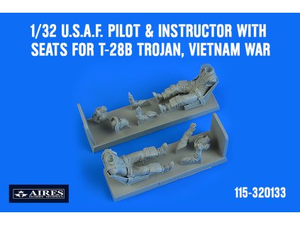 1/32 U.S.A.F. Pilot & Instructor with seats for T-28B Trojan, Vietnam War for KITTY HAWK kit