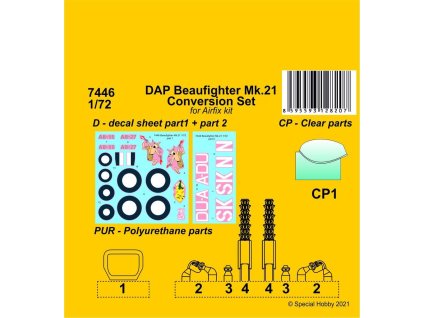 1/72 DAP Beaufighter Mk.21 Conversion Set - CMK