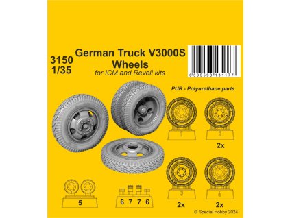 1/35 German Truck V3000S Wheels / for ICM kits