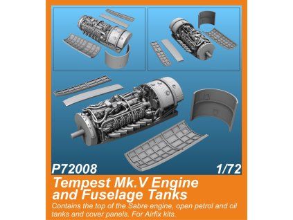 1/72 Tempest Mk.V Engine and Fuselage Tanks for Airfix kit