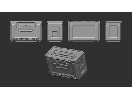 1/72 Ammo Box Cal. .50 M2 - 12 pc. of US ammunition boxes for a 12.7 machine gun