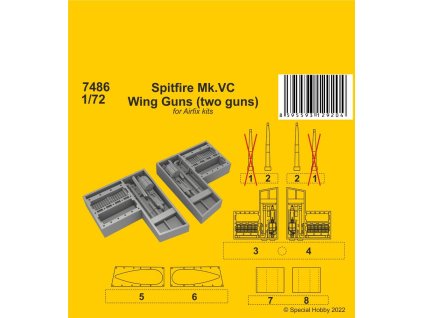 1/72 Spitfire Mk.VC Wing Guns (two guns) / for Airfix kit