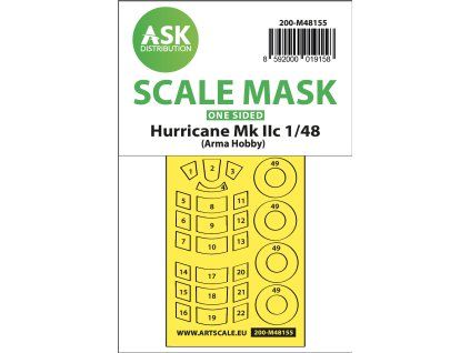 1/48 Hawker Hurricane Mk.II one-sided express mask for Arma Hobby