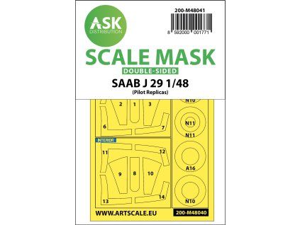 1/48 SAAB J29 B double-sided painting mask for Pilot Replicas
