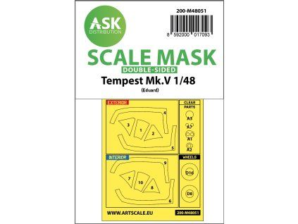 1/48 Tempest Mk.V double-sided express mask for Eduard