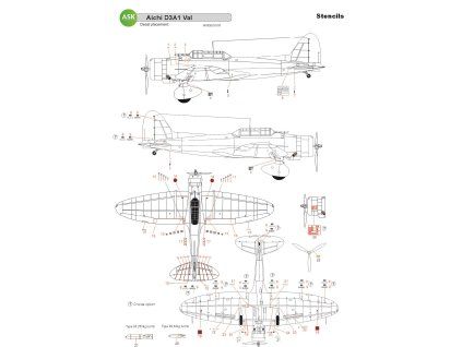 1/32 Aichi D3A1 VAL - STENCILS - Imperial Japanese Army Air Service
