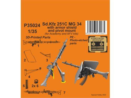 1/35 Sd.Kfz 251C MG 34 with armor shield and pivot mount