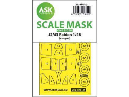 1/48 J2M3 Raiden one-sided express mask, self-adhesive and pre-cutted for Hasegawa