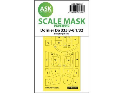 1/32 Dornier Do 335B-6 one-sided mask for HK Models