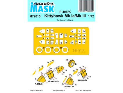 1/72 P-40E/K/Kittyhawk Mk.Ia/Mk.III Mask