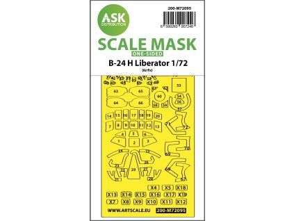 1/72 B-24H Liberator one-sided fit express mask for Airfix