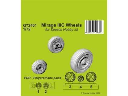 1/72 Mirage IIIC Wheels for Special Hobby kit