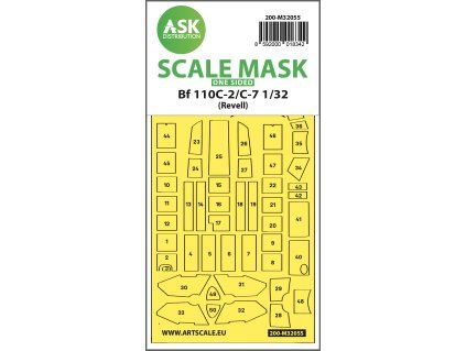 1/32 Messerschmitt Bf 110C-2/C-7 one-sided express masks for Revell