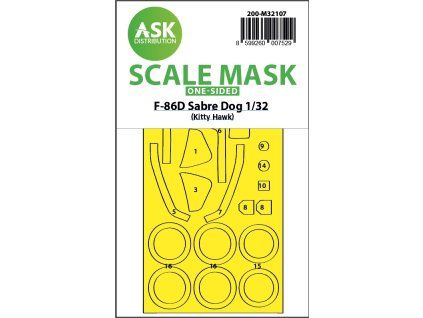 1/32 F-86D Sabre Dog one-sided express fit mask for Kitty Hawk