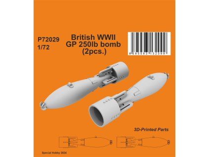 1/72 British WWII GP 250lb bomb (2pcs.)