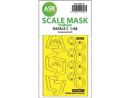 1/48 Rafale C one-sided express mask, self-adhesive and pre-cutted for Academy