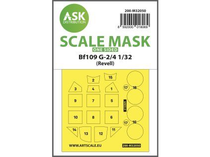 1/32 Messerschmitt Bf 109G-2/G-4 one-sided express masks for Revell