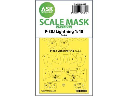 1/48 P-38J Lightning one-sided mask for Tamiya