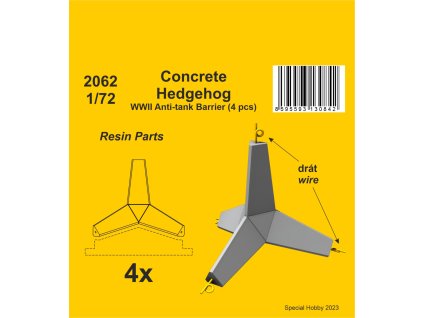 1/72 Concrete Hedgehog - WWII Anti-tank Barrier (4 pcs.)