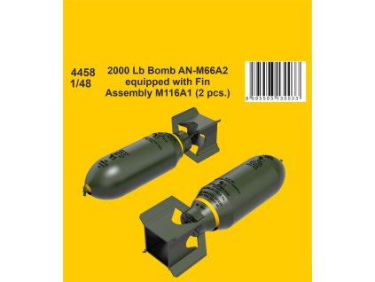 1/48 2000 Lb Bomb AN-M66A2 equipped with Fin Assembly M116A1 (2 pcs.)