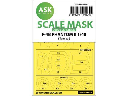 1/48 F-4B Phantom double-sided painting mask for Tamiya